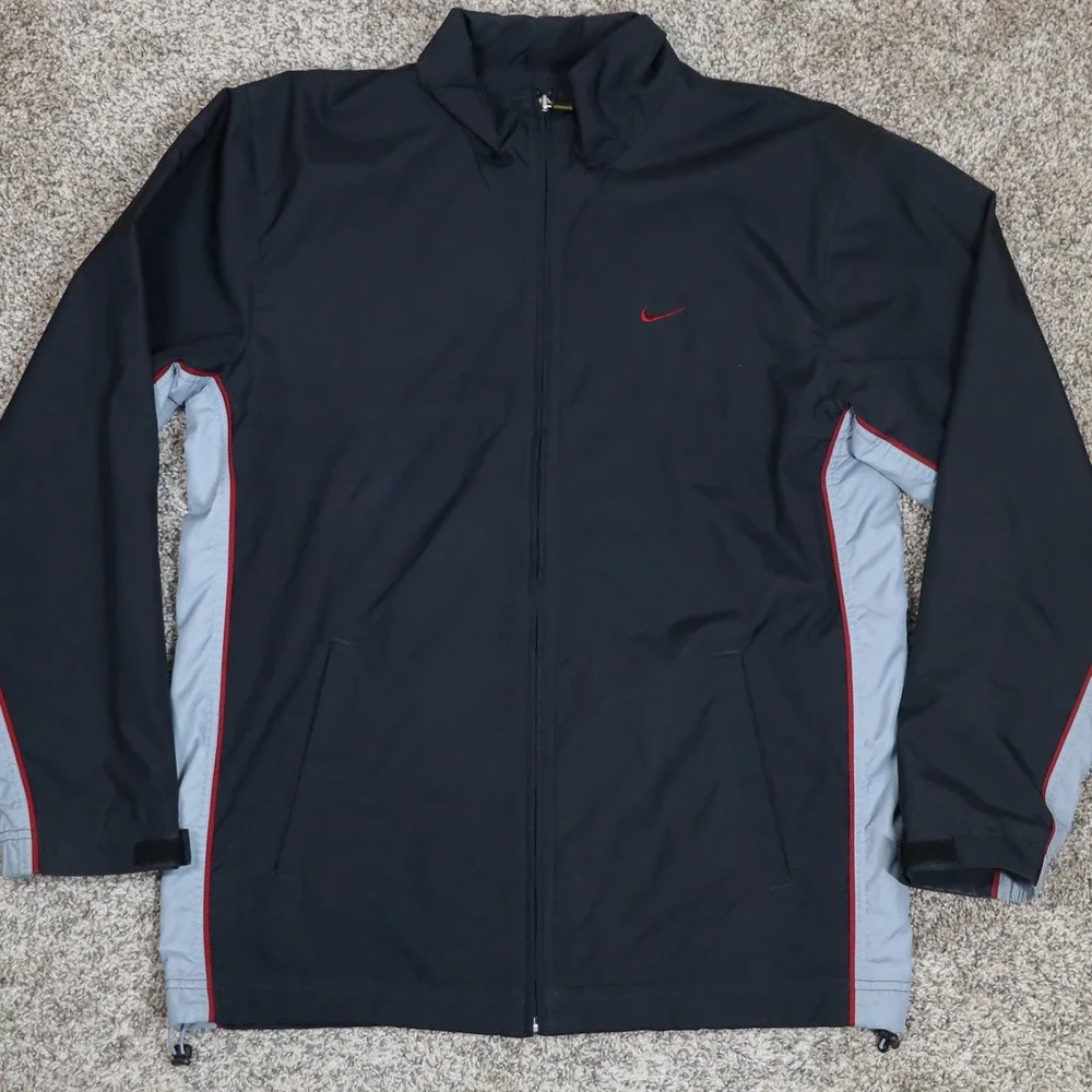 Vintage Nike 72 Track Jacket Mens Small‎ Black Full Zip Windbreaker Warm Up Y2K